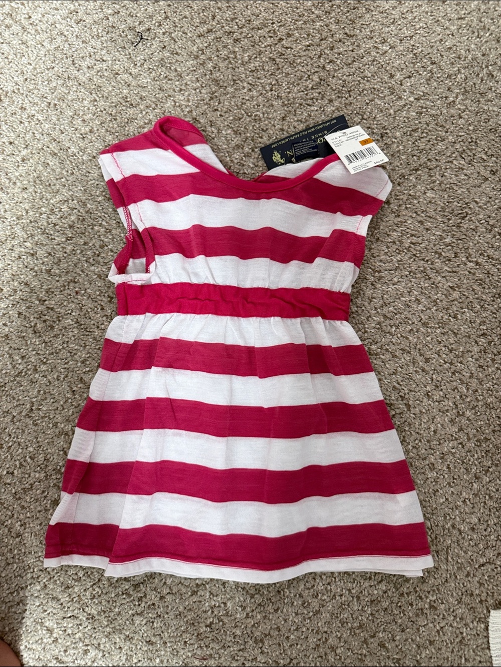 Polo by Ralph Lauren Pink and White Striped Girls' Casual Dress